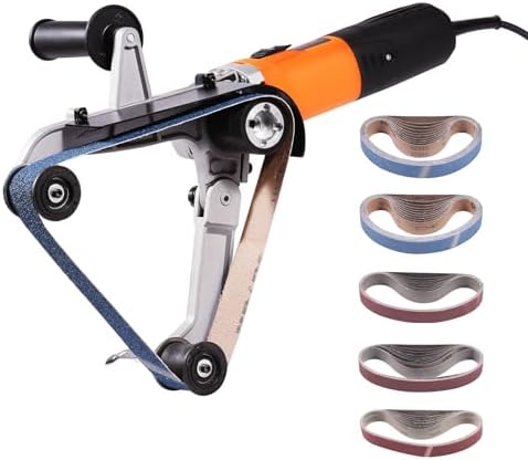VEVOR Pipe Tube Polisher Sander, 1000W 120V Pipe Belt Sander with 6 Speeds 1100-3200rpm, Professional Belt Sander Grinding Machine with 50PCS Sanding Belts for Burnishing Finishing Rust Removal