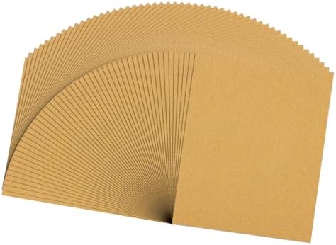 50 Pcs 80 Grit Sandpaper 9 x 11 Inch Sand Paper Alumina Gold