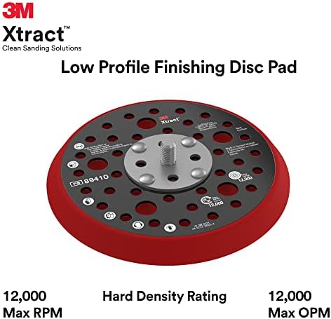 3M Xtract Back-up Pad, 89410, 5 in, Hard, Red