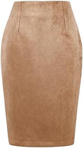 IDEALSANXUN Plaid Skirts for Women Fall Winter Knee Length Pencil Wool Skirt with Slit