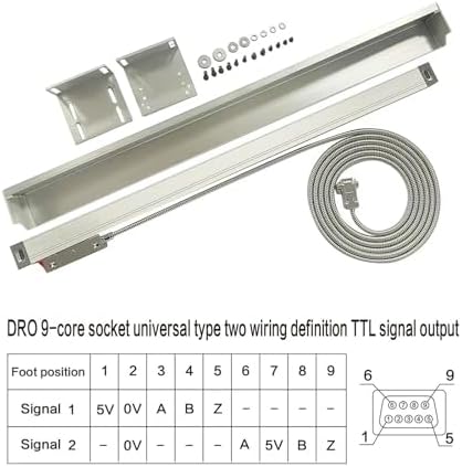 Digital Readout 2 Axis 3 Axis DRO Display Linear Optical Linear Scale Encoder 5um 870mm (34") Travel Length for Milling Mill Machine Lathe Machine(870mm)