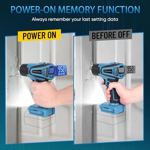 Cordless Heat Gun for Makita 18V Battery Users – 122°F~1112°F Variable Temp, LCD Display, 4 Nozzles, Hands-Free Lock | Ideal for Vinyl Wrap, Shrink Tubing & DIY Projects (Tool Only, Not by Makita)