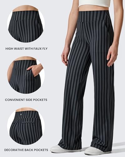 G4Free Yoga Pants for Women Wide Leg Pants with Pockets High Waisted