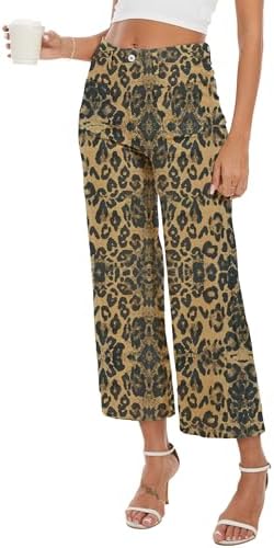 Wide Leg Jeans for Women Trendy High Waisted Flare Jeans Cropped Pants Stretchy Baggy