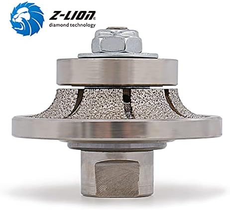 Z-LION B10 3/8" Diamond Hand Profile Wheel Router Bit Half Profiler Wheel for Granite Concrete Marble Edge with 5/8"-11 Thread