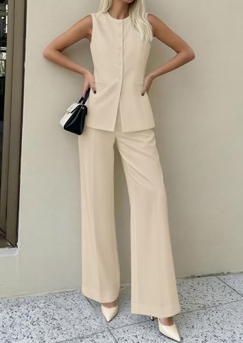 PRETTYGARDEN Women's 2 Piece Sets Business Casual Outfits