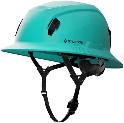 STUDSON SHK-1 Full Brim Safety Helmet Non-Vented: ANSI/ISEA Z89.1 Type II Compliant (R 2019), Lightweight & Breathable, NFC Emergency Contact Chip, One Size, Class E Protection