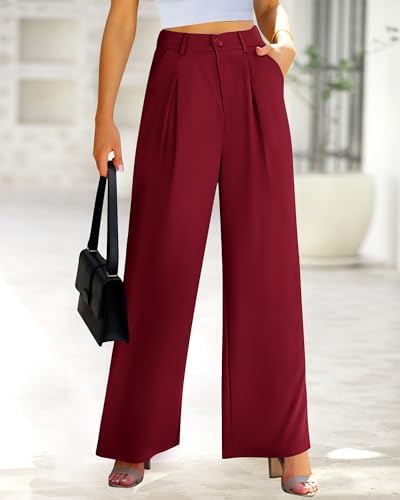 BTFBM Fall High Waisted Business Casual Palazzo Pants for Women Dressy 2026