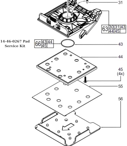 14-46-0267 Cushion Pad Kit Compatible with Milwaukee 2649-20