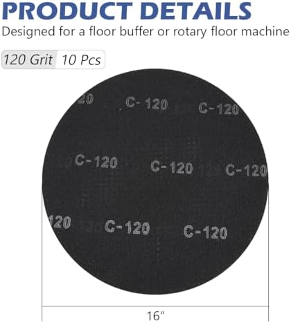 HUAALIUCHE 16" Sanding Screen Discs - 120 Grit Silicon Carbide Mesh Sanding Disc for Hardwood Floors - Heavy Duty Floor Buffer Pads, 20 Pack - Durable & Efficient Sanding