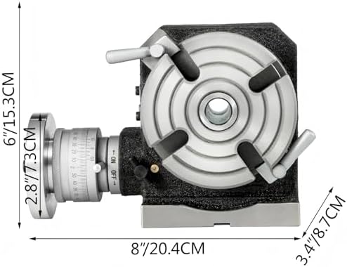 4inch Rotary Table Horizontal Vertical Milling Table, 4-Slot with Indexing Plate Set for Precision Milling Drilling (4 inch 4-Slot)