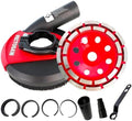 Dust Shroud for Angle Grinder with Diamond Grinding Cup Wheel, 4.5–5 Inch & 7 Inch, Universal Concrete Surface Grinding Tool for Marble and Granite (5-inch Dust Shroud + Grinding Wheel)