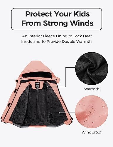wantdo Girls Winter Ski Coat Fleece Snowboarding Jacket Waterproof 10000mm