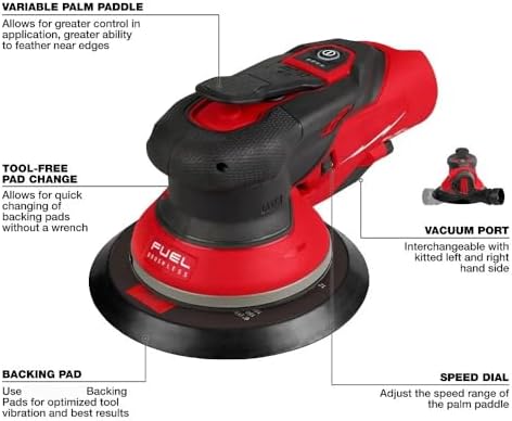 New 2584-20 Power Random Orbit Sanders for Milwaukee M12 FUEL 6" Random Orbital Sander 3/32" - Bare Tool