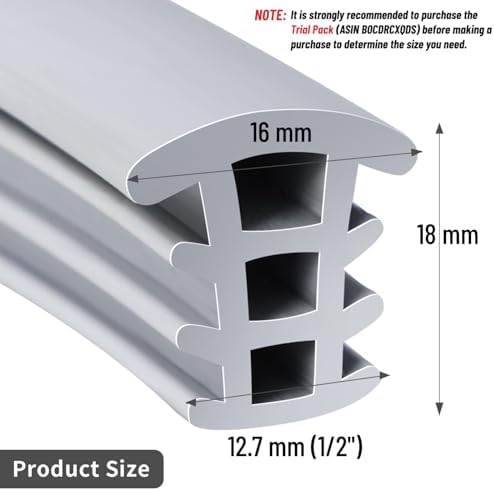 Flexible EPDM Rubber Strip (10 ft Long and 1/2 inch Wide) for Concrete Crack Repair and Replacement - Weather and Aging Resistant Expansion Joint Filler for Driveways and Sidewalks