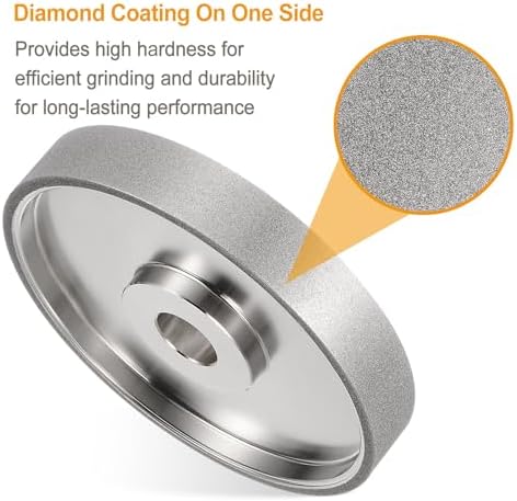 HARFINGTON Diamond Lapidary Wheel 6 Inch x 1 Inch Arbor Hole 240 Grit Grinding Wheels for Stone, Marble, Glass, Ceramics, Crystal, Carbide, Steel