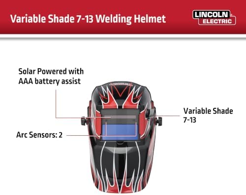 Lincoln Electric Fierce Welding Helmet, Red, K3063-1