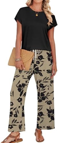 WIHOLL Two Piece Sets for Women Summer Spring Outfits Lounge Sets Beach Vacation Clothes Airport Travel Matching Clothing