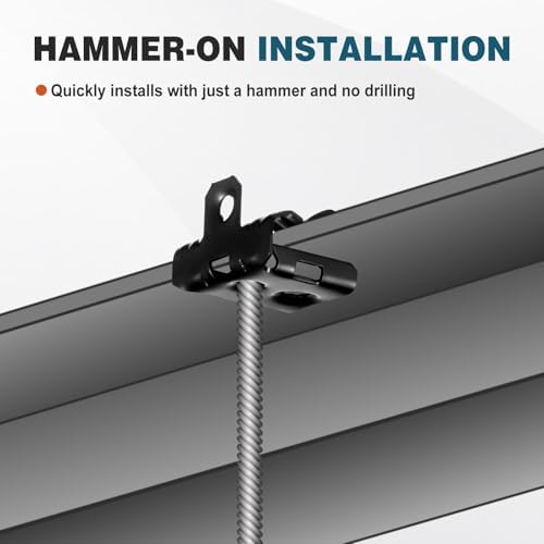Hicarer 50 Pcs Hammer on Flange Clip Bottom Mount 1/8-1/4 Inch Clamp Bulk with Hole Cable Clip for Flanges Spring Steel