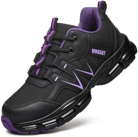 Hogent Steel Toe Shoes for Men Women - Non Slip & Lightweight Work Shoes