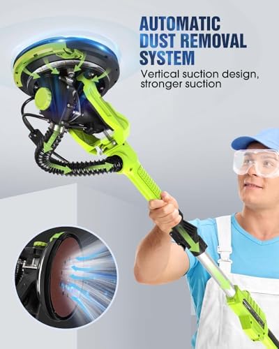 MYTOL 7.2A Drywall Sander with Vacuum, LED, 6-Speed
