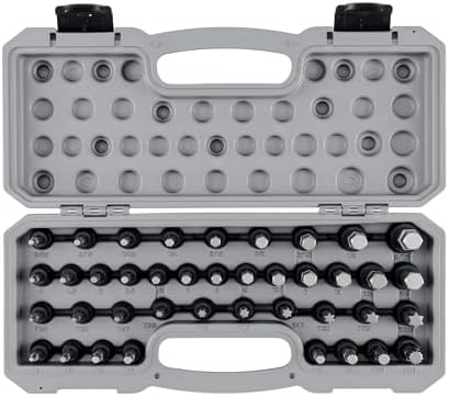 TEKTON 3/8 Inch Drive Impact Bit Socket Set, 40-Piece | SIB91301 | (5/32 - 9/16 in., 4 - 14 mm, T20 - T60, M4 - M12), Case