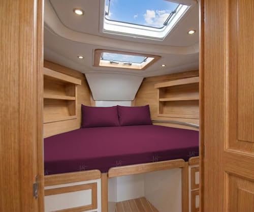 JS Sanders V Berth Boat Sheet 1 Pcs 600 TC Egyptian Cotton, Wine