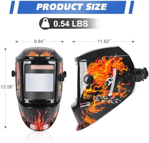 Welding Helmet True Color Auto Darkening Hood for TIG MIG ARC Welder Mask with Adjustable Shade Range 4/5-9/9-13…