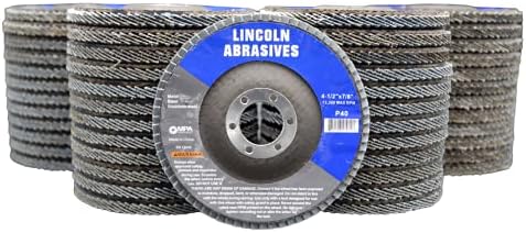 50 Pack Flap Discs 40 Grit 4.5" x 7/8" Sanding Wheels