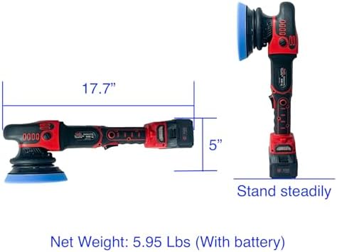 18V Cordless Car Polisher with 15MM Orbital and 5"/6" Buffing Pads