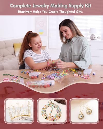 Jewelry Pliers Making Tools Set, Mini Jeweler Pliers for Adults with Beading Wire Kit, Bracelet Helper, Craft Earring Accessories for Jewelry Making Supplies DIY Hobby Repair