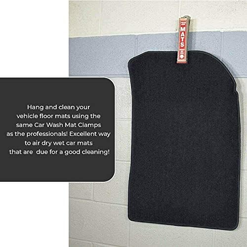 HI-TECH Car Wash Mat Clamps – Heavy-Duty Floor Mat Holders for Cleaning & Drying – Rust-Resistant Aluminum – Mountable – Holds All Mats – Blue, 1 Pack