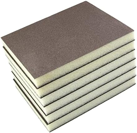 Utoolmart Sanding Sponge Sanding Blocks, 150 Grit Wet Dry Sandpaper Sponge, Washable and Reusable Sand Sponge Kit, for Kitchen Cookware Cleaning and Rust Removal of Rusted Metal, Grey, 12 Pcs