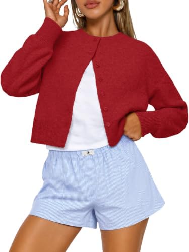 Trendy Queen Cropped Cardigan Sweaters for Women Fall Fashion Clothes 2026
