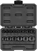 TEKTON 3/8 Inch Drive Impact Socket Set, 15-Piece | SID91304 | (1/4 - 1 in.), Shallow, 12-Point, Case