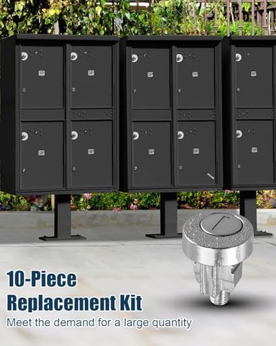 L-1172C National Mailbox Lock with 3 Keys, 10-Pack | Compatible with National USPS-L-1172C C9100 CompX NDCBU CBU Cluster Mailboxes, Clockwise