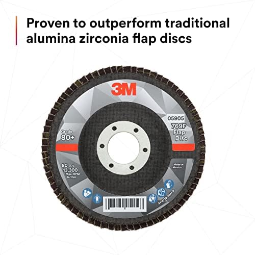 3M Flap Disc, 769F, 80+, T27, 4-1/2 in x 7/8 in