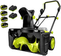80V Cordless Snow Blower, 20 Inch Brushless Battery Snow Blower with 4×20V 4.0Ah Batteries & 2 Chargers, Up to 60 Min Total Runtime, 10 Inch Clearing Depth, 180° Rotating Chute, Dual LED