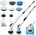 Electric Spin Scrubber for Bathroom Shower Scrubber with Long Handle 5 peeds 2Hrs Runtime 8 Brush Heads IPX7 Waterproof Kitchen Sink Bathroom Tile car Fish Tank