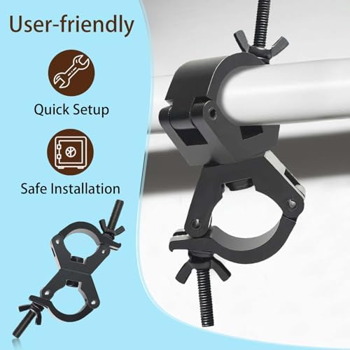 30-35mm (1.18-1.38") Swivel Truss Clamps (4-Pack), Aluminum O-Clamps for DJ Lights & Stage Rigging