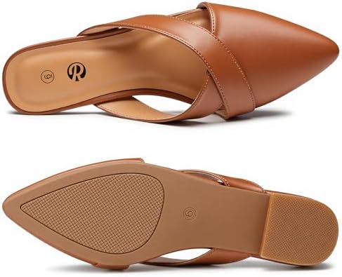 Rekayla Women's Mules Closed Pointed Toe Flats Backless Loafers Shoes for Women