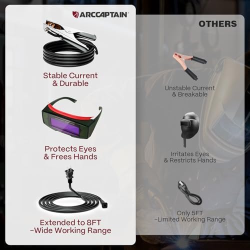 ARCCAPTAIN 120A Handheld Welder, 110V Portable Welding Machine with Goggles