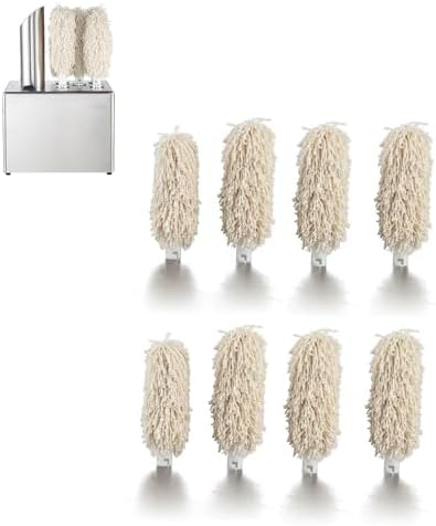 Commercial Electric Glass Polisher Replacement Brushes, Soft Bristle Brush for Wine Glass Polishing, Microfiber Polishing Head Brush Head for Glassware Polishing Machine,8 Pcs(2 Small+6 Large
