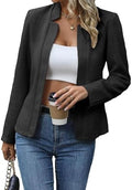 Mina Self 2026 Fall Women's Open Front Tweed Blazer,Plaid Fitted Jacket