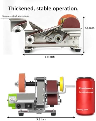 Mini Belt Sander, Multi-purpose Electric Sharpener With 15° Adjustable Professional Sharpening Platform And 7 Speed Settings, Ideal For Grinding And Polishing Metal, Wood, Jewelry And Leather