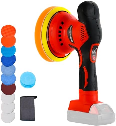 Buffer Polisher Compatible with Milwaukee M18 Battery, Cordless 6 Inch Orbital Buffer, Brushless Motor Car Buffer for Boat, Car Polishing and Waxing (Tool Only, NO Battery )