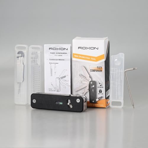ROXON S503G Flex Companion 9 in 1 Modular EDC Tool D2 Pocket Knife (Black)