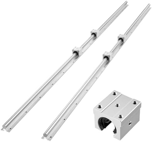 VEVOR Linear Rail Kit, SBR20, 2Pcs 2000 mm (78.74 inch) Linear Motion Guide Rails and 4Pcs Bearing Slide Blocks, Fully Supported Shaft, for Cutting, Grinding, Milling, Drilling Machines, and More