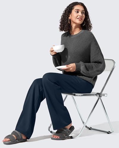 G4Free EverGoing Fleece Lined Wide Leg Pants for Women Dressy Work Casual