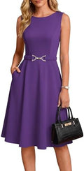 GRACE KARIN Work Business Midi Flowy Sleeveless Dresses for Women